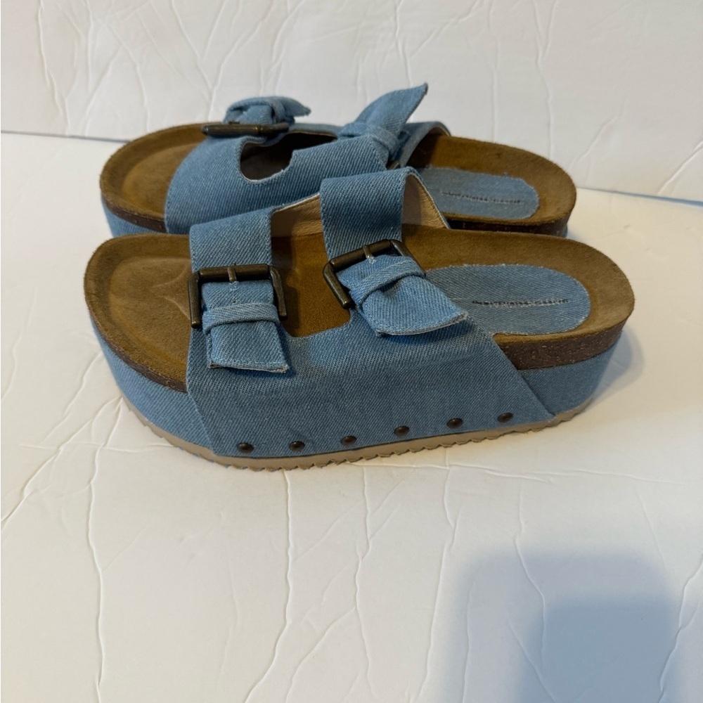 Free People Intentionally Blank Rule Breaker Platform Sandals Size 37 (6.5-7) - Picture 3 of 7